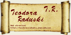 Teodora Raduški vizit kartica